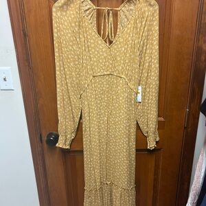 Maternity Sonoma Mustard Floral Long Sleeve Dress